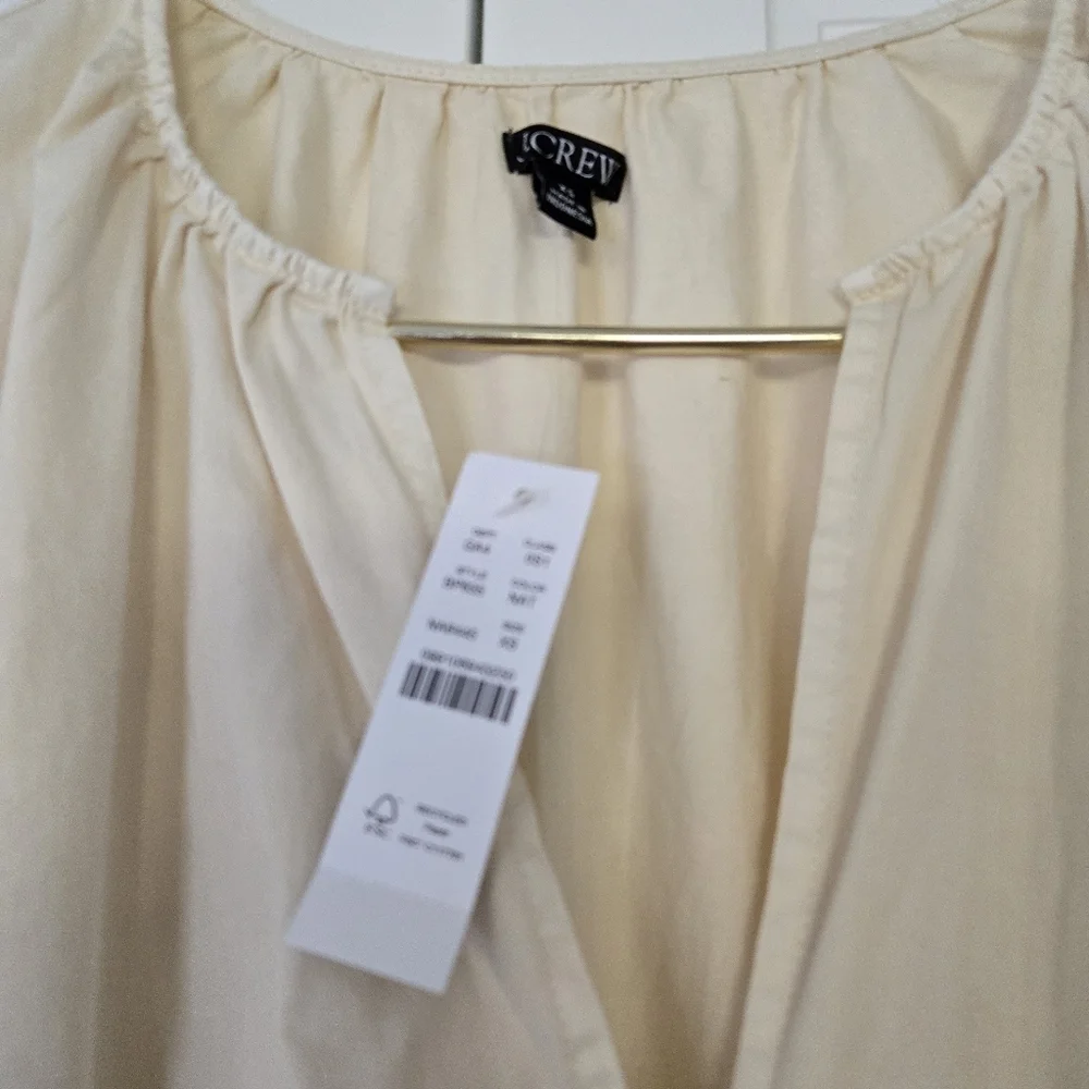 NWT Long-Sleeve Smocked-Waist Midi Dress Lightweight Chino Khaki Size XS NEW - Picture 5 of 13